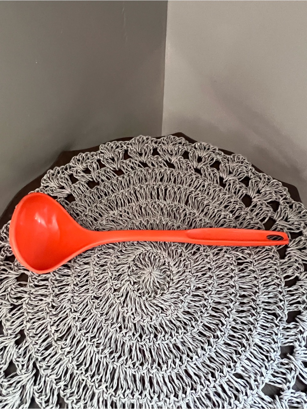Vintage Foley Orange Nylon kitchen soup serving ladle